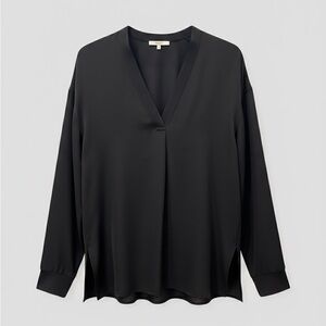 Vince Elegant Black Long Sleeve Blouse